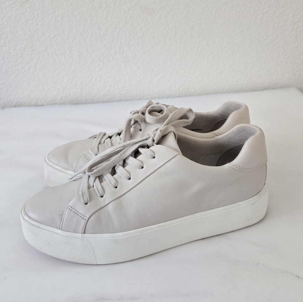 Vince Benfield Leather Platform Sneakers Cafe Au Lait Color‎ Size 38.5 or US 8